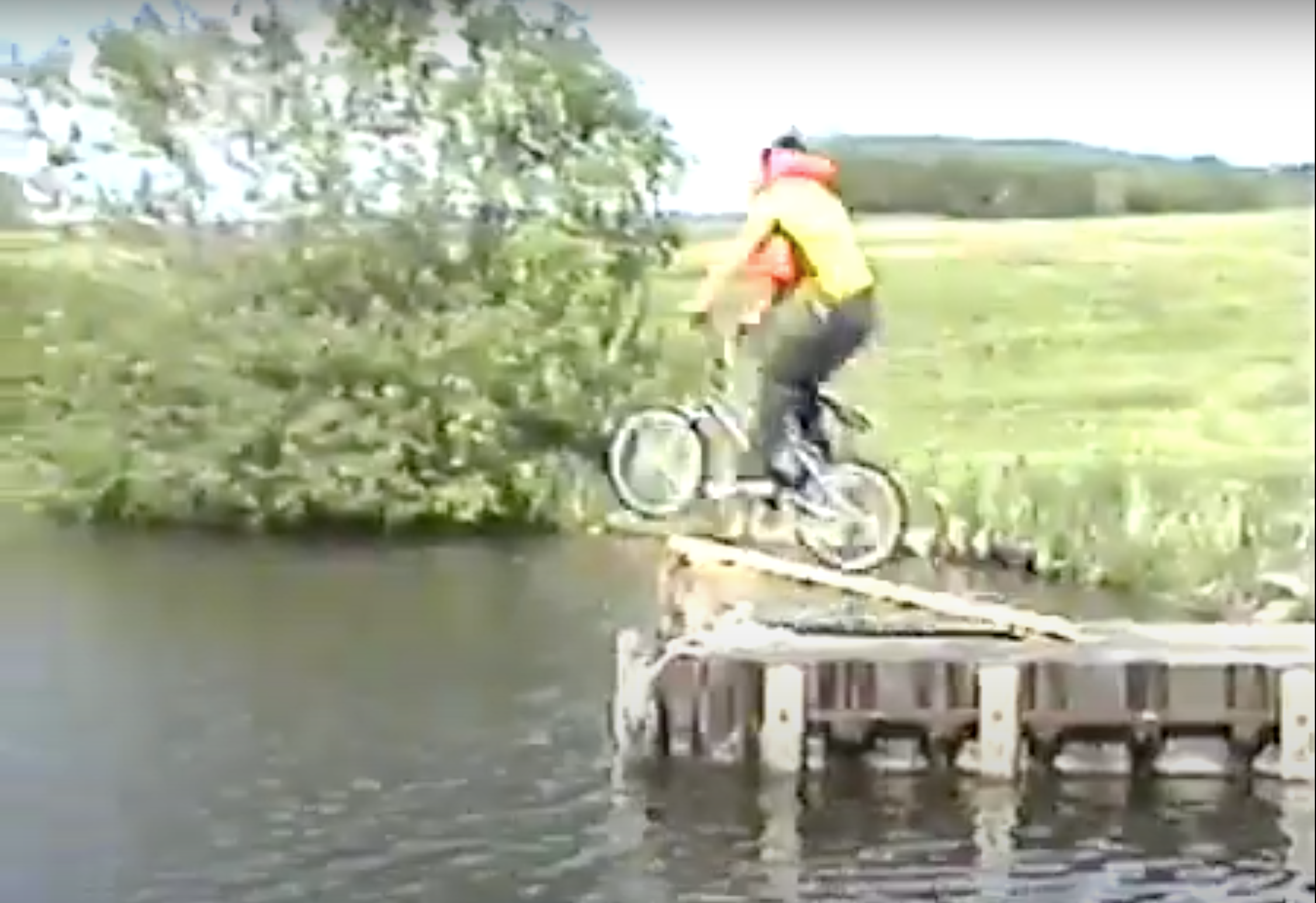 Jumping into Shreve Lake