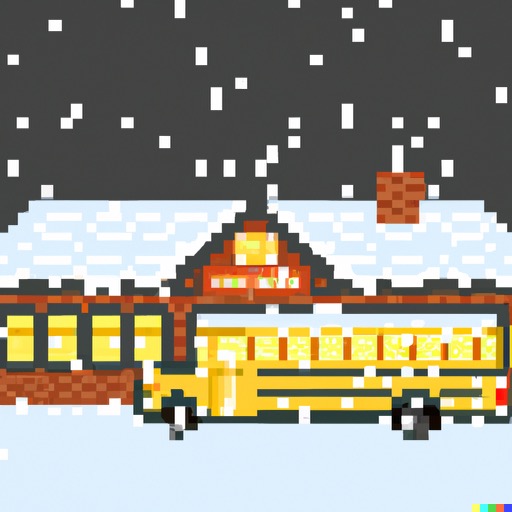 School bus in front of central, Matt Karhan